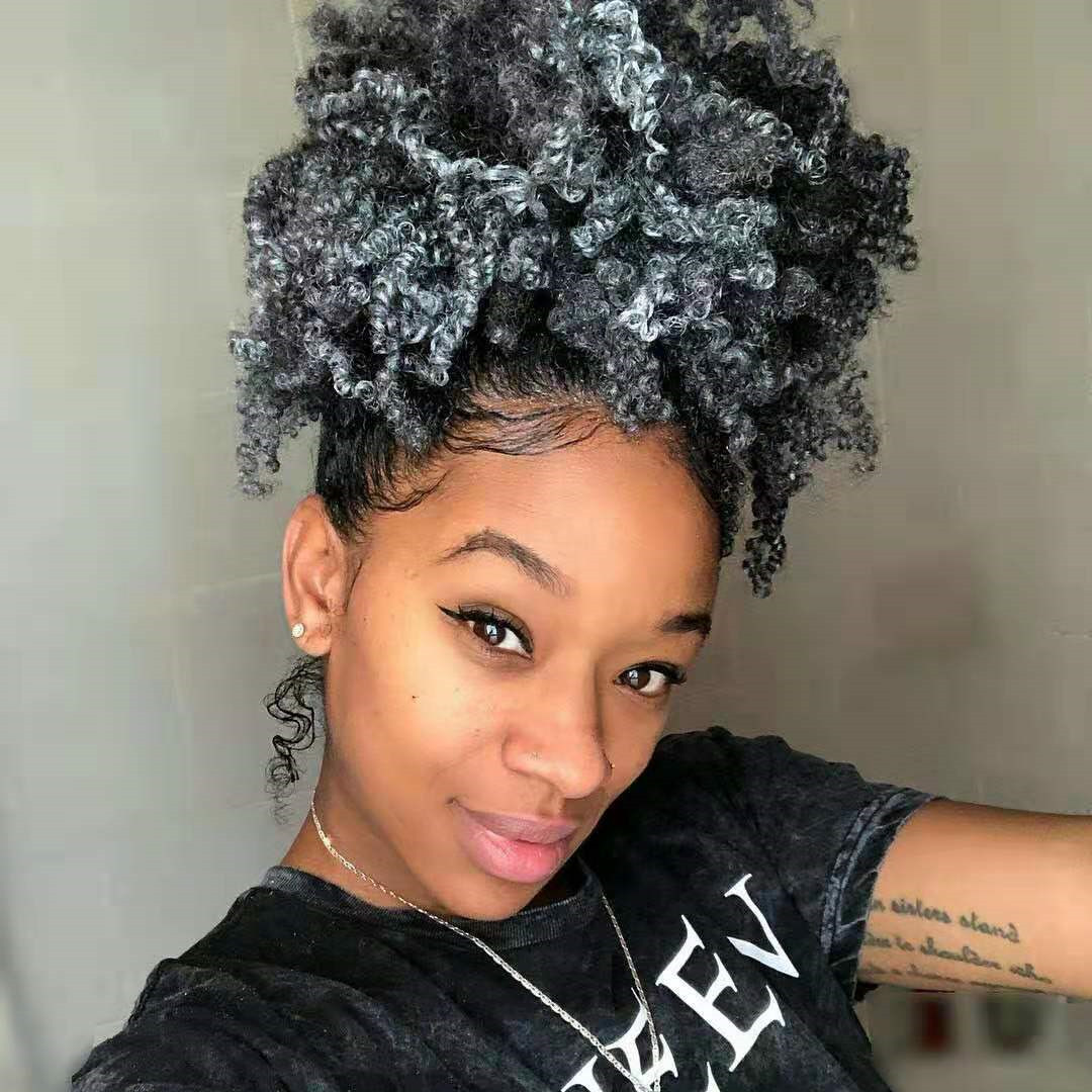 12 Inch Nature Grey Hair Ponytail Chignon Hair Afro Chignon Bun African Short Kinky Curly Drawstring Puff Ponytail Black Bun Grey Human Hair
12 Inch Nature Grey Hair Ponytail Chignon Hair Afro Chignon Bun African Short Kinky Curly Drawstring Puff Ponytail Black Bun Grey Human Hair