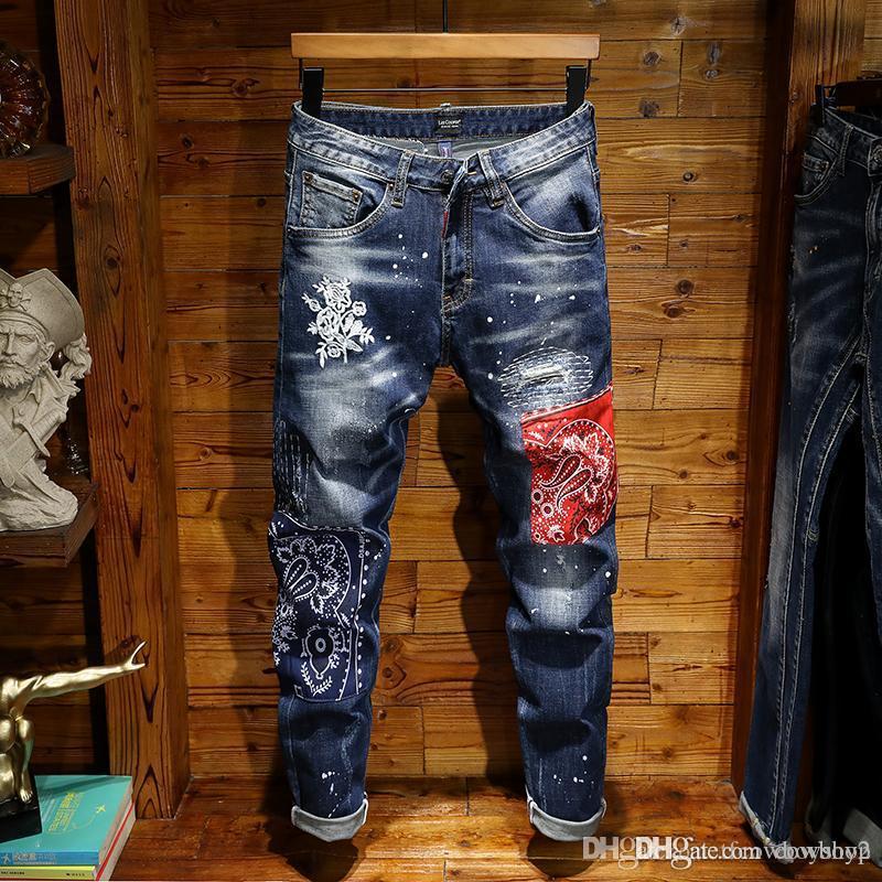 Men's 2020 luxury designer jeans rock & roll revival straight tube classic square jeans skinny Patch Brand men's jeans, Blue
Men's 2020 luxury designer jeans rock & roll revival straight tube classic square jeans skinny Patch Brand men's jeans, Blue