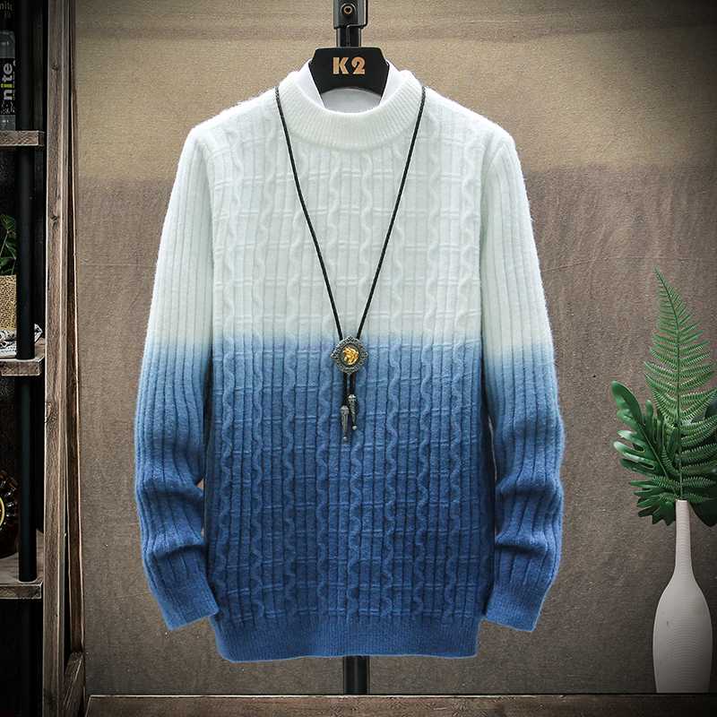 New Winter Thick Warm Sweater Men Top Quality Turtleneck Men's Christmas Sweaters Male Soft Knitwear Men's Handsome Pullovers, Blue
New Winter Thick Warm Sweater Men Top Quality Turtleneck Men's Christmas Sweaters Male Soft Knitwear Men's Handsome Pullovers, Blue
