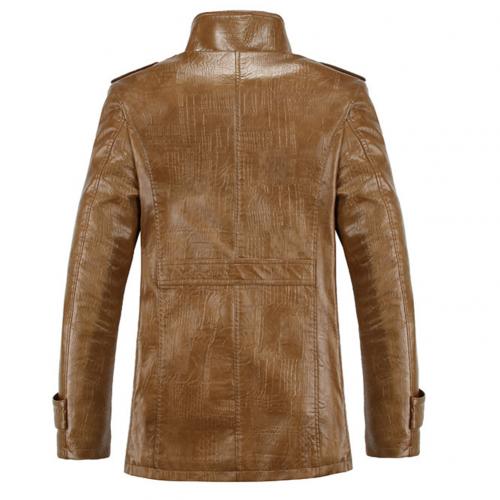 8XL 2019 High Quality PU Leather Jackets Men Autumn Solid Stand Collar Fashion Men Jacket Jaqueta Masculina DCT-246