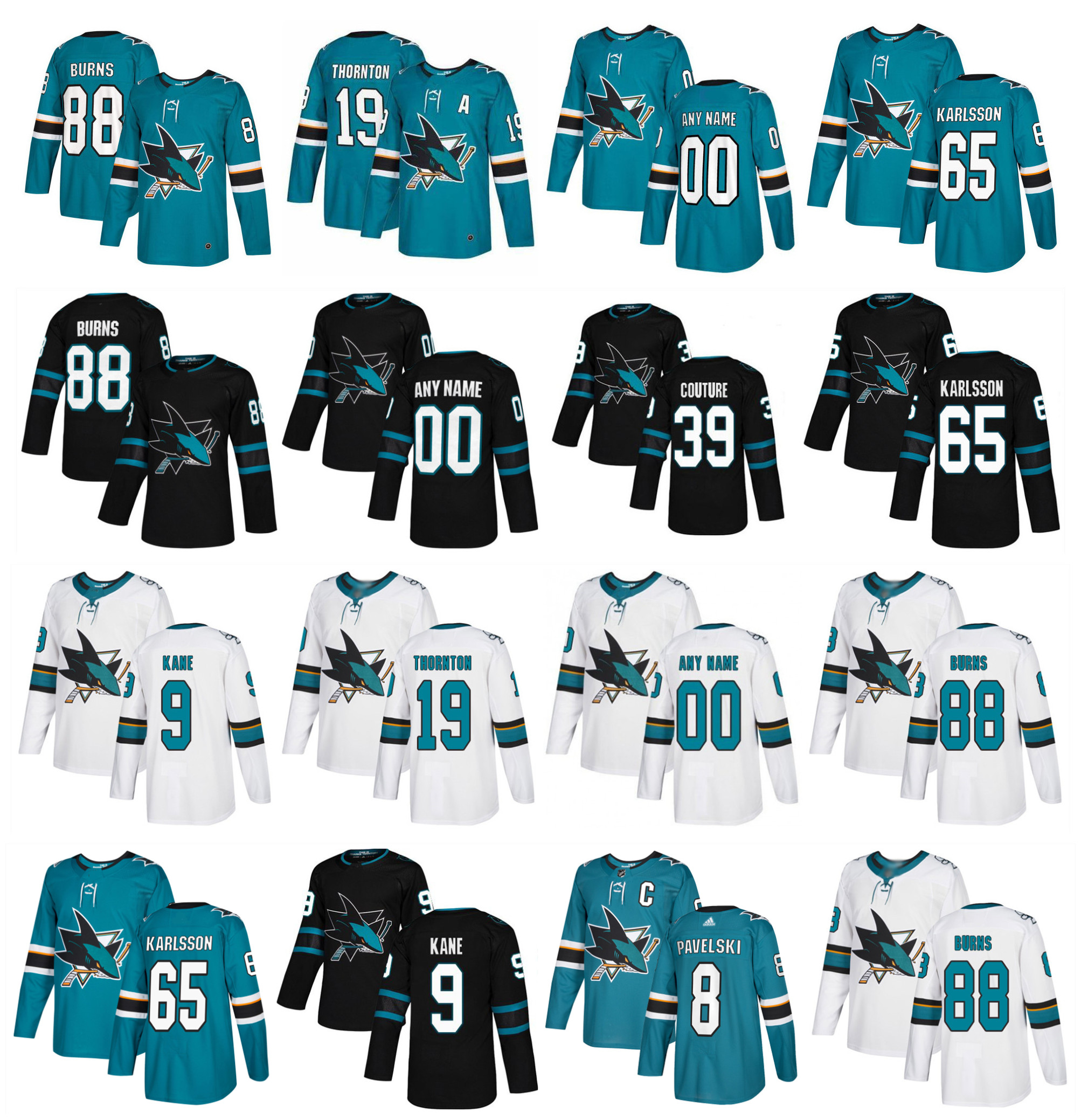 Men San Jose Sharks Jerseys 65 Erik Karlsson 8 Joe Pavelski 9 Evander Kane 19 Joe Thornton 39 Logan Couture 88 Brent Burns Kids Hockey, Men's black
Men San Jose Sharks Jerseys 65 Erik Karlsson 8 Joe Pavelski 9 Evander Kane 19 Joe Thornton 39 Logan Couture 88 Brent Burns Kids Hockey, Men's black