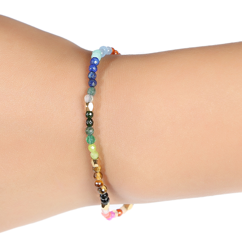 12 Constellation Lucky Stone Beads Simple Bracelet 3mm Beads Adjustable Bracelet Bohemia Unisex Women Chakra Bracelets