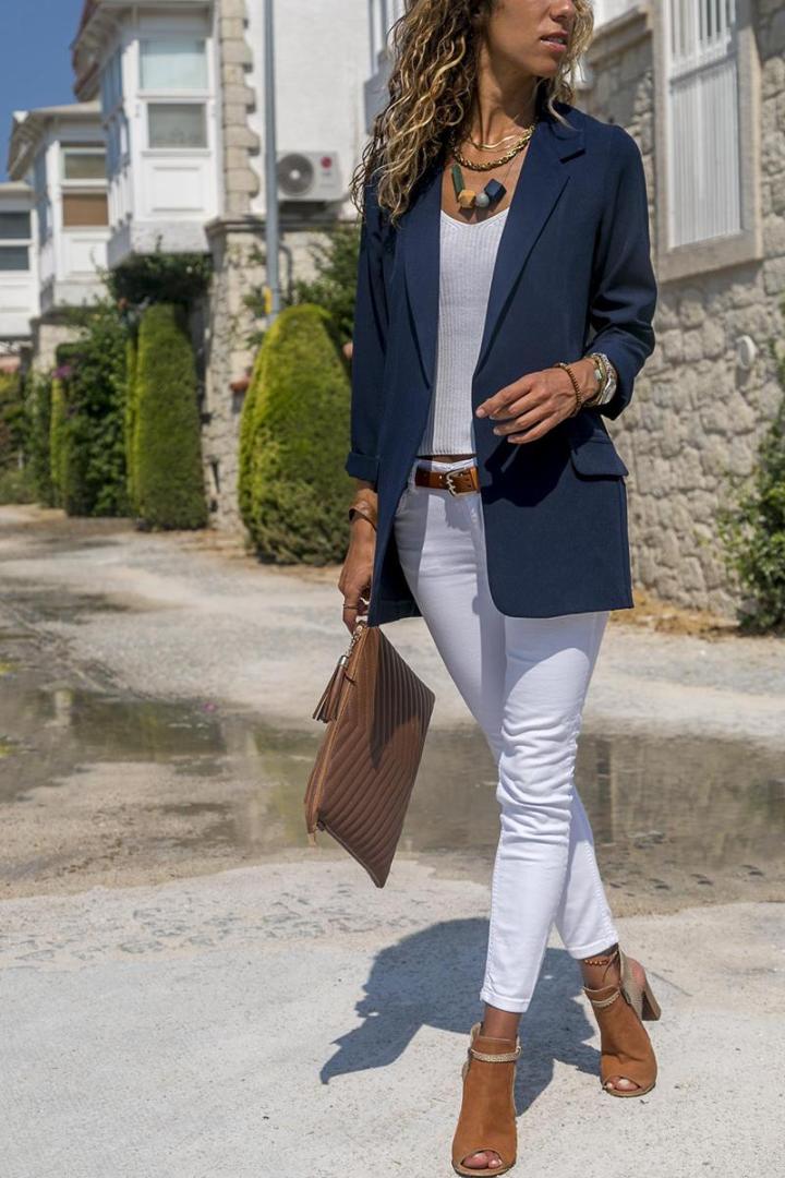 Solid Blazer Jackets for Women Fashion Long Sleeve Office Ladies Blazer 2019 Spring Work Style Suit Outerwear Jacket Coats