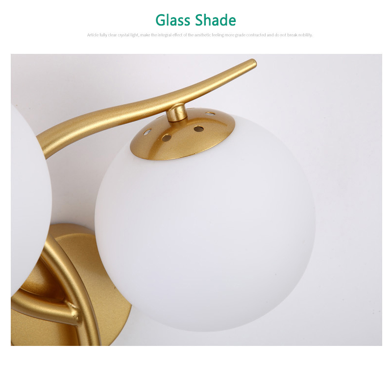 led glass Wall Lamp Indoor Modern Nordic Style E27 Bulb Lights for Bedroom Bedside home decoration