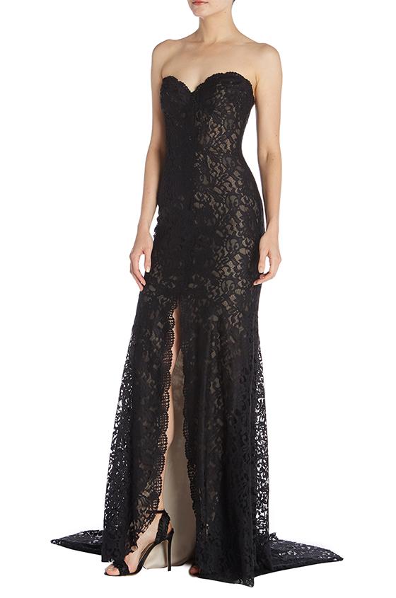 Monique Lhuillier Black Mother Of The Bride Dresses Sweetheart Illusion Lace Appliques Side Split Mermaid Evening Party Dresses Plus Size