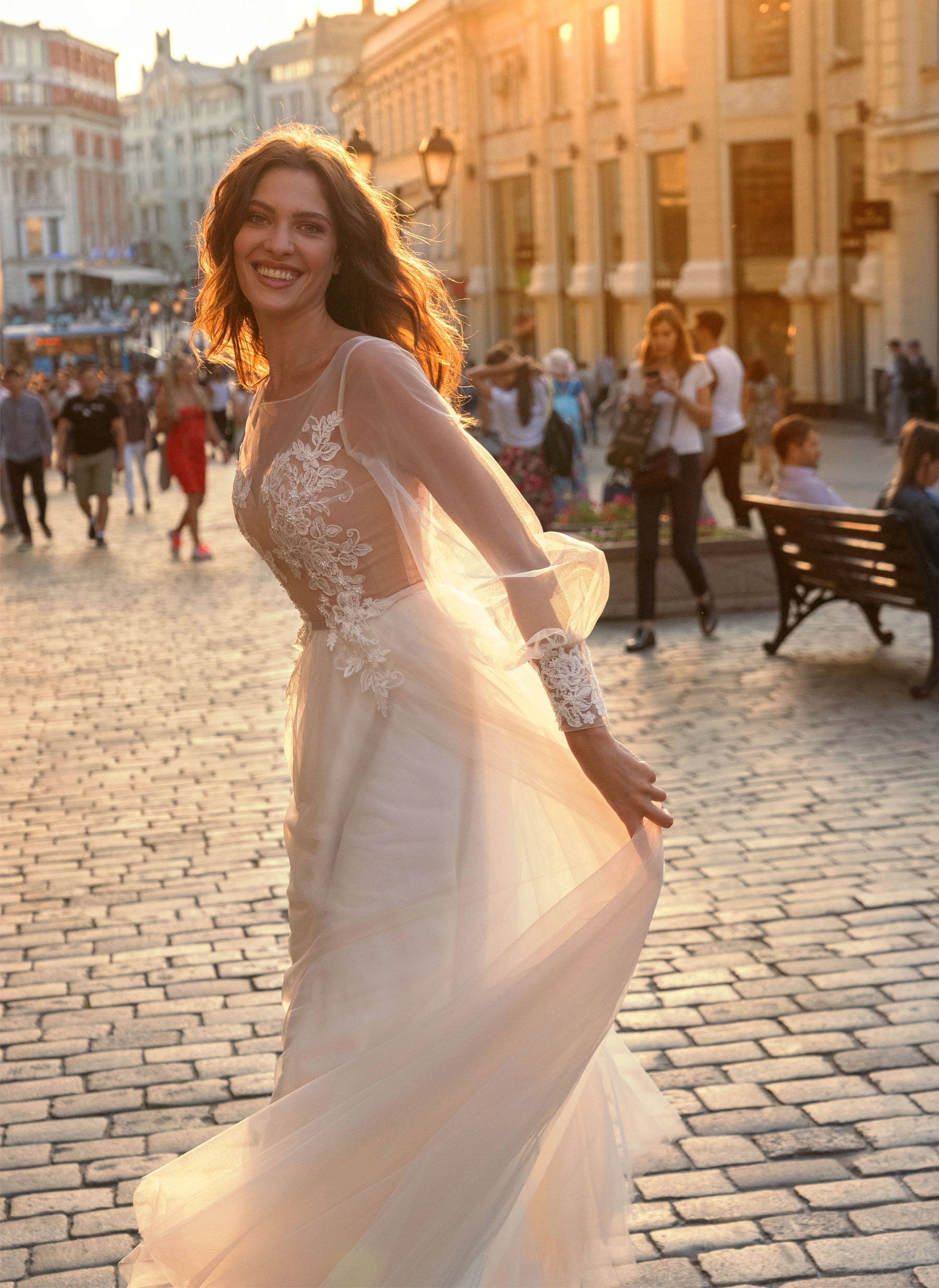 papilio bohemian dresses lace appliques long sleeve tulle bridal gowns plus size beach boho wedding gown vestido de novia