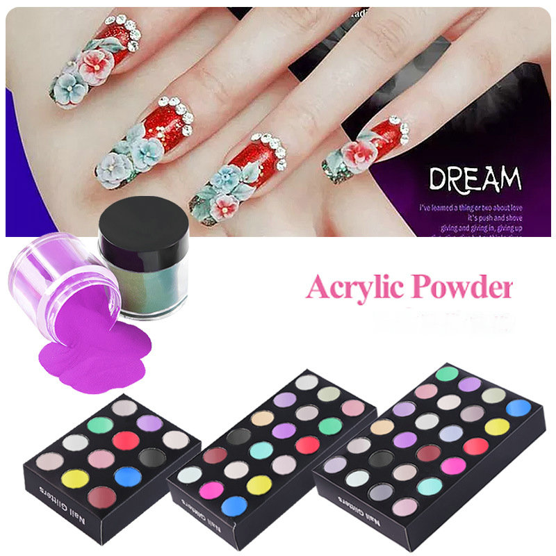 Nail Art Salon Crystal Acrylic Powders Sculpture Powder Mixed Colors Set Kits Package 5G/Bottle 12 18 24 Colors от DHgate WW