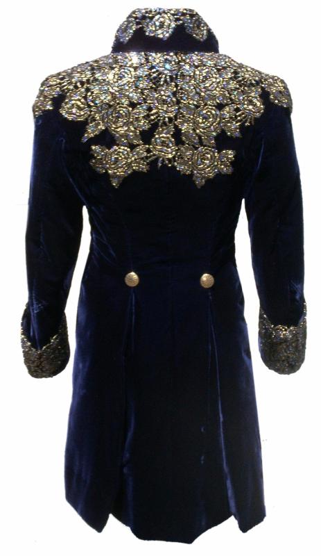Men's Suits & Blazers Jareth The Goblin King Navy Blue Velvet Halloween Costume For Men Rhinestones Party Suit Jackets Appliques Tailcoats B