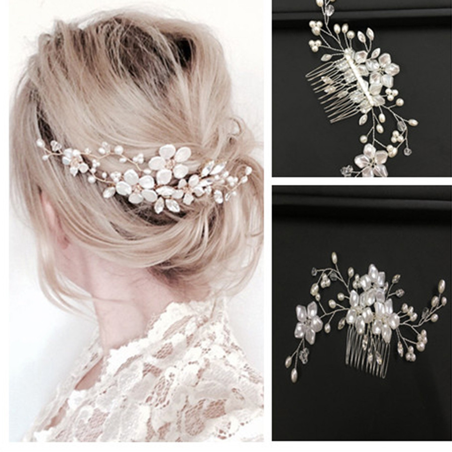 Bride Manual Pearl Crystal Torsional Beads Hair Comb White Flower Copper Wire Insert Comb One 's Hair Decorate
Bride Manual Pearl Crystal Torsional Beads Hair Comb White Flower Copper Wire Insert Comb One 's Hair Decorate
