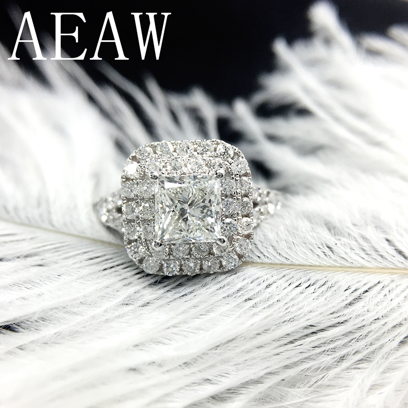 AEAW Solid 14K White Gold Princess Square Lab Diamond Ring 1.3ctw DF Engagement Halo Ring for Women S200110
AEAW Solid 14K White Gold Princess Square Lab Diamond Ring 1.3ctw DF Engagement Halo Ring for Women S200110