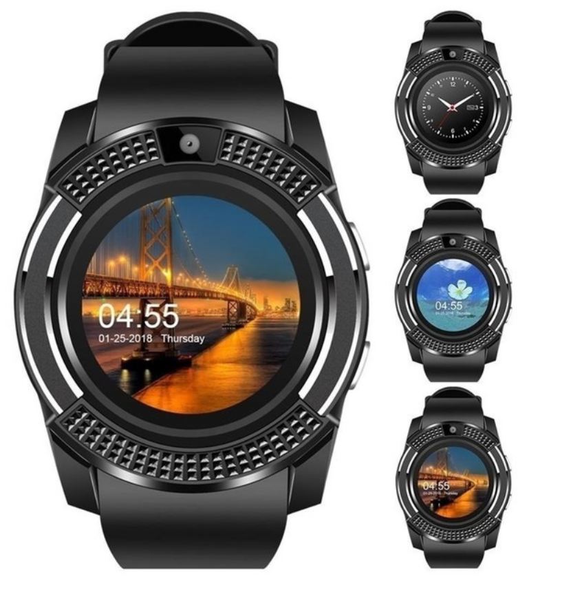 New Smart Watch V8 Men Bluetooth Sport Watches Women Ladies Rel Smartwatch with Camera Sim Card Slot Android Phone PK DZ09 Y1 A1 R