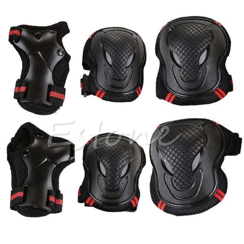 6pcs Set Kids Adult Skating Scooter Elbow Knee Wrist Safety Pads Gear Q84C, Black red
6pcs Set Kids Adult Skating Scooter Elbow Knee Wrist Safety Pads Gear Q84C, Black red