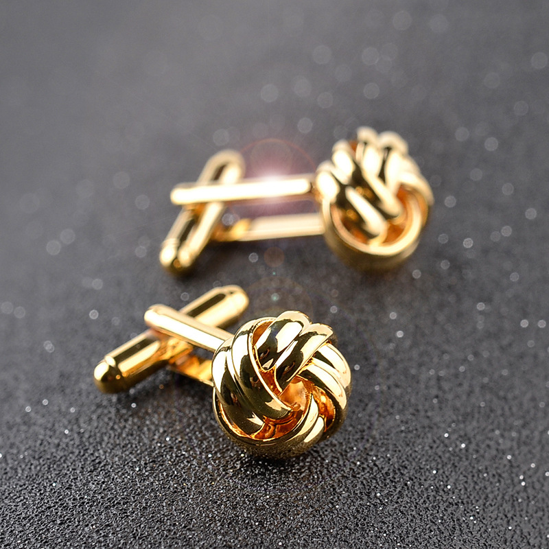 French Style Fashion Knot Design Men Cufflinks Gold Silver Black Party Suit Shirt Cuff Buttons Male Personalized Gemelos