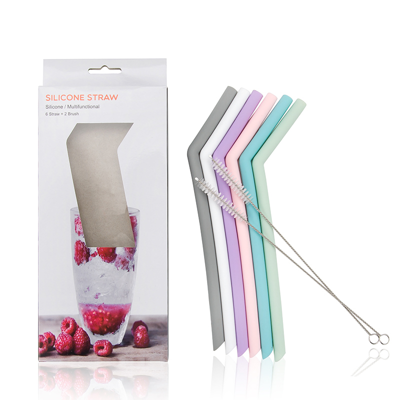 6Pcs Reusable Bent Drinking Straw Grade Silicone Party Bar accessory Bent Straight Straw with Cleaning Brush
6Pcs Reusable Bent Drinking Straw Grade Silicone Party Bar accessory Bent Straight Straw with Cleaning Brush