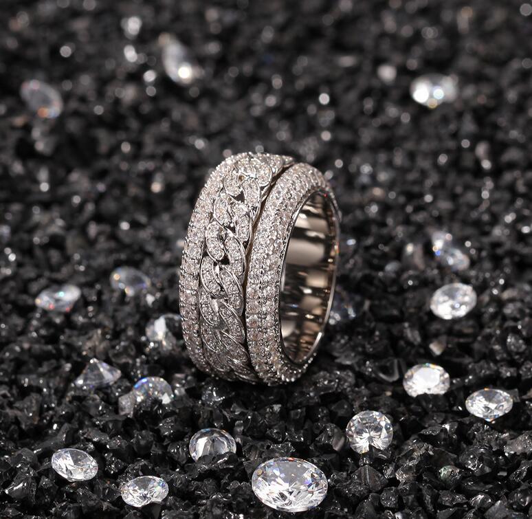 Hip hop micro set zircon rotatable Cuban ring18k gold plated copper zircons gold silver jewelry bro gifts 
Hip hop micro set zircon rotatable Cuban ring18k gold plated copper zircons gold silver jewelry bro gifts