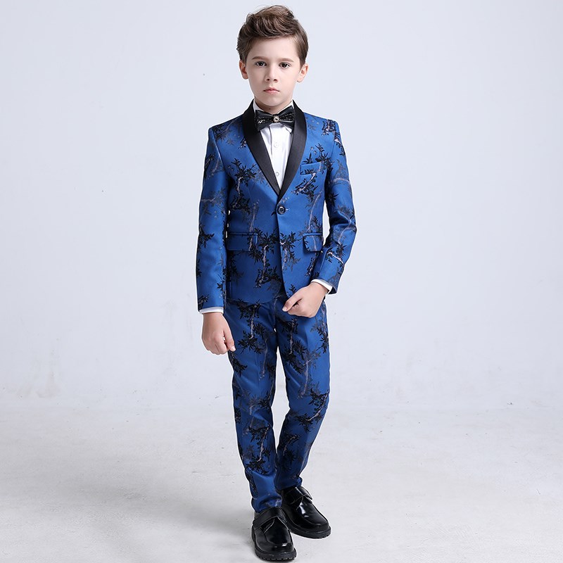Boys Tuxedo Boys Dinner Suits Boys Formal Suits Tuxedo for Kids Tuxedo Formal Occasion Floral Print Suits For Little Men Three Pieces