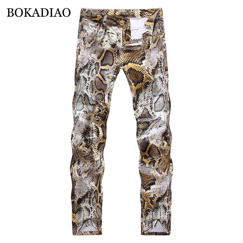 BOKADIAO Man jeans fashion snakeskin Print Straight jeans for men Pants wild Slim stretch denim trousers male Streetwear trendy
BOKADIAO Man jeans fashion snakeskin Print Straight jeans for men Pants wild Slim stretch denim trousers male Streetwear trendy