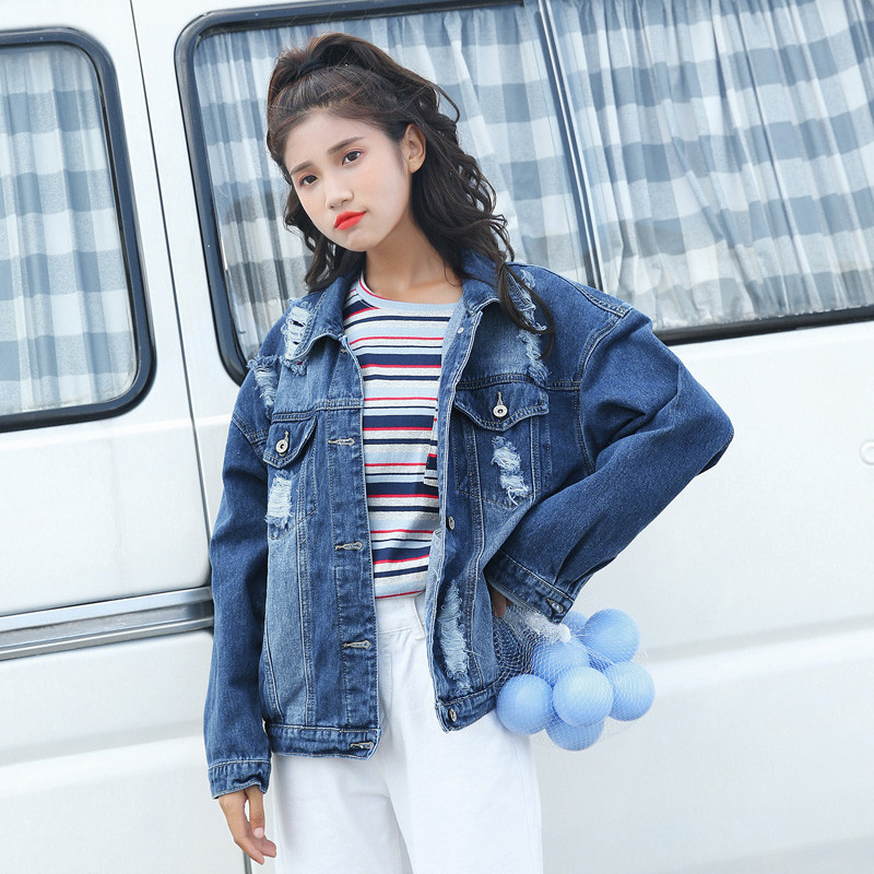 Spring Denim Jacket Female Large Size 5Xl Coat 2019 New Loose Wild Hole Outerwear Autumn Single-Breasted Women Denim Coat JIA329, Blue
Spring Denim Jacket Female Large Size 5Xl Coat 2019 New Loose Wild Hole Outerwear Autumn Single-Breasted Women Denim Coat JIA329, Blue