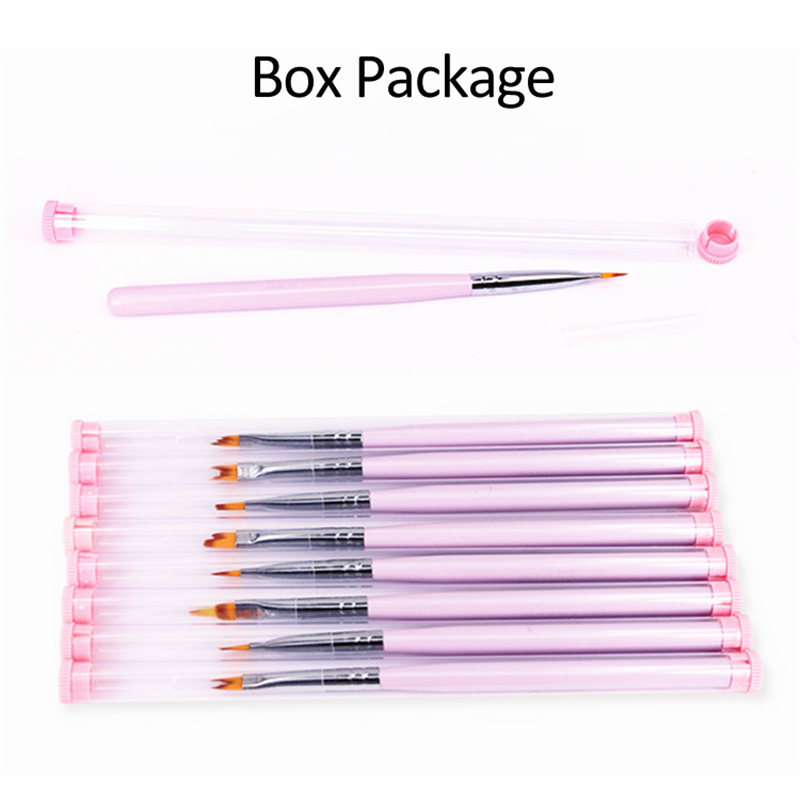 tamax NAB001 8pcs Nail Art Brushes Smile Half Moon Shape DIY PRESS Petal Flower Gradient Fade Color Painting Drawing pen free shipment