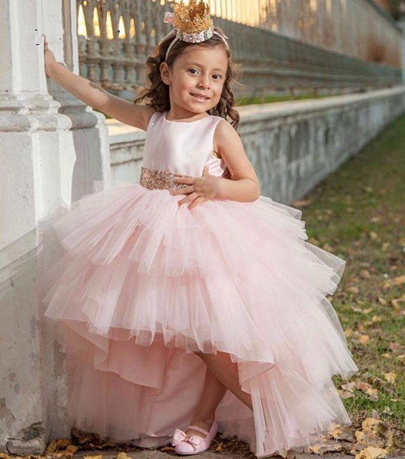 Light Pink Tulle High Low Flower Girls' Dresses for Weddings with Bow Sash Crew Neck Princess Birthday Party Gowns, Black
Light Pink Tulle High Low Flower Girls' Dresses for Weddings with Bow Sash Crew Neck Princess Birthday Party Gowns, Black