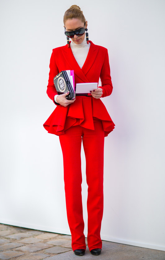 New Fashion Red 2 Pieces Mother of the Bride Suits Women Ladies Ruffles Plus Size Office Tuxedos Formal Work Wear For Wedding