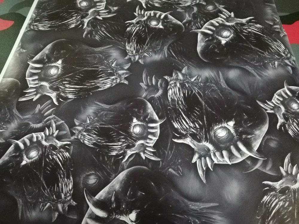 black hear no evil pattern Camouflage Vinyl wrap for Vehicle car wrap film Camo Truck Wrap covering foil Self adhesive 1.52x30m 5x98ft