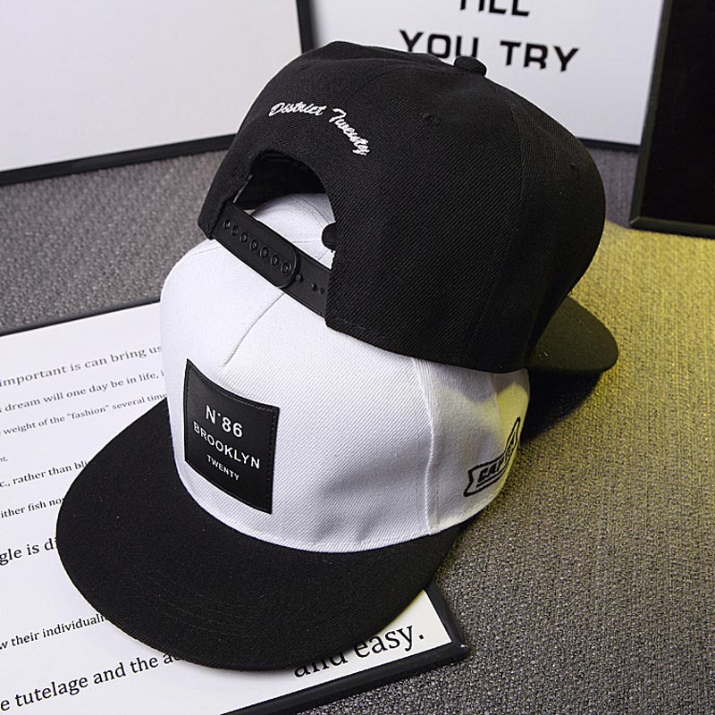 Ball Caps BROOKLYN Letters Solid Color Patch Baseball Cap Hip Hop Caps Leather Sun Hat Snapback Hats
