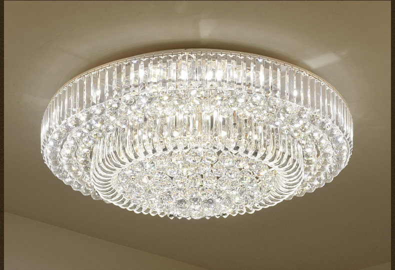 LED Modern Crystal Ceiling Lights Fixture European Shining 3 White Color Dimmable Ceiling Lamp with Remote Controller Home Indoor Lighting