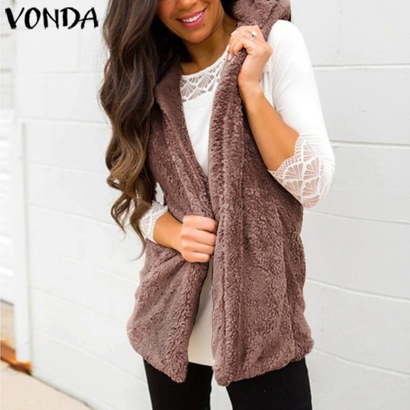 VONDA 2019 Autumn Winter Coat Women Sleeveless Jackets Casual Loose Cardigan Vest Tops Plus Size Waistcoat Hooded Warm Outwear, Pink
VONDA 2019 Autumn Winter Coat Women Sleeveless Jackets Casual Loose Cardigan Vest Tops Plus Size Waistcoat Hooded Warm Outwear, Pink