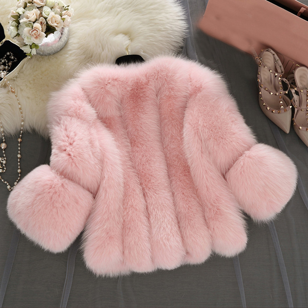 Ladies' Plus Size New Trend Faux Fur Coat Women Fashion Solid Jackets Fur Short Stitching Faux Coat abrigos mujer invierno