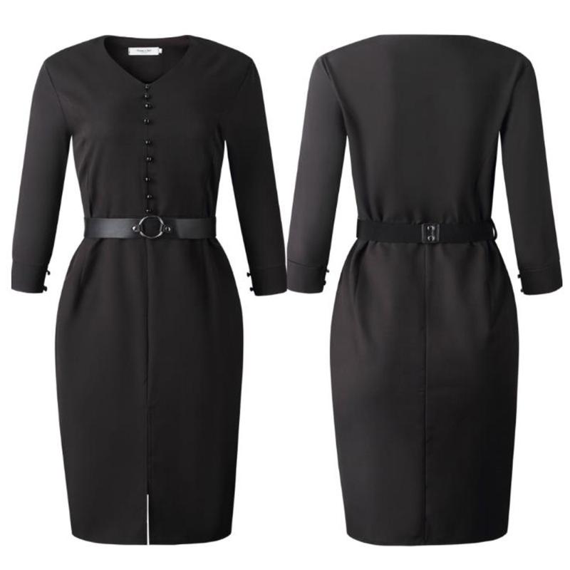 2020 Summer Dress Women Solid Black Business Work Office Dress Casual Sashes Knee-length Bodycon Female Vestidos Femme, Black dress
2020 Summer Dress Women Solid Black Business Work Office Dress Casual Sashes Knee-length Bodycon Female Vestidos Femme, Black dress