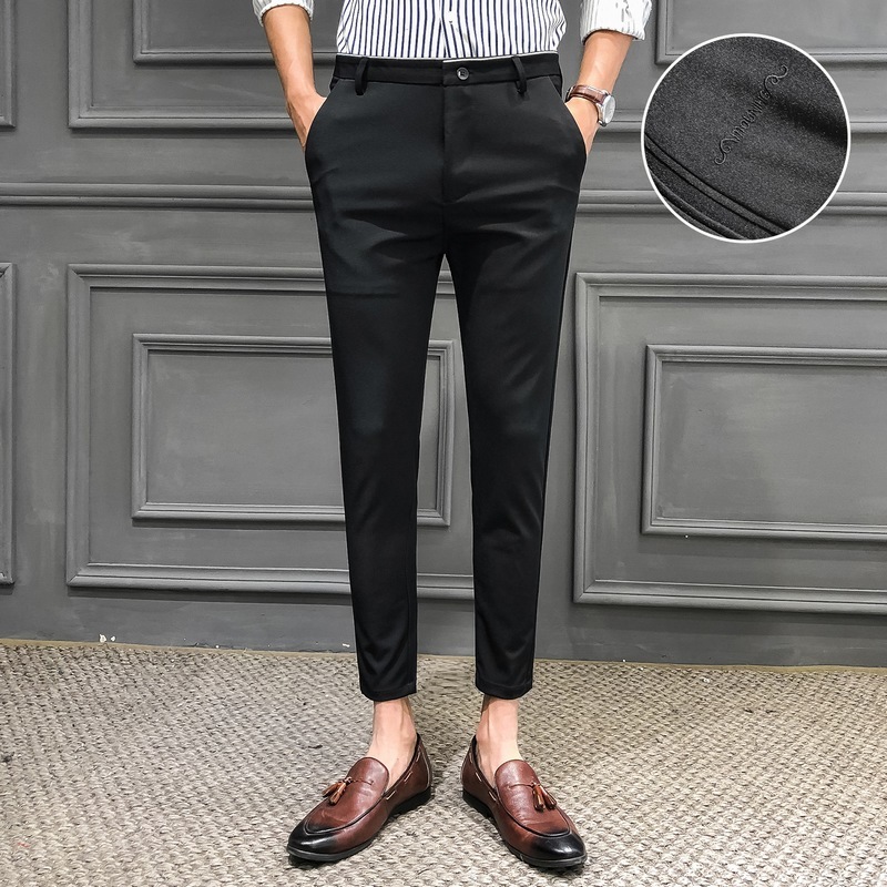 Men's trousers for spring 2020 new slimming pure color nine-point trousers for men's loose and casual young wear, Black
Men's trousers for spring 2020 new slimming pure color nine-point trousers for men's loose and casual young wear, Black