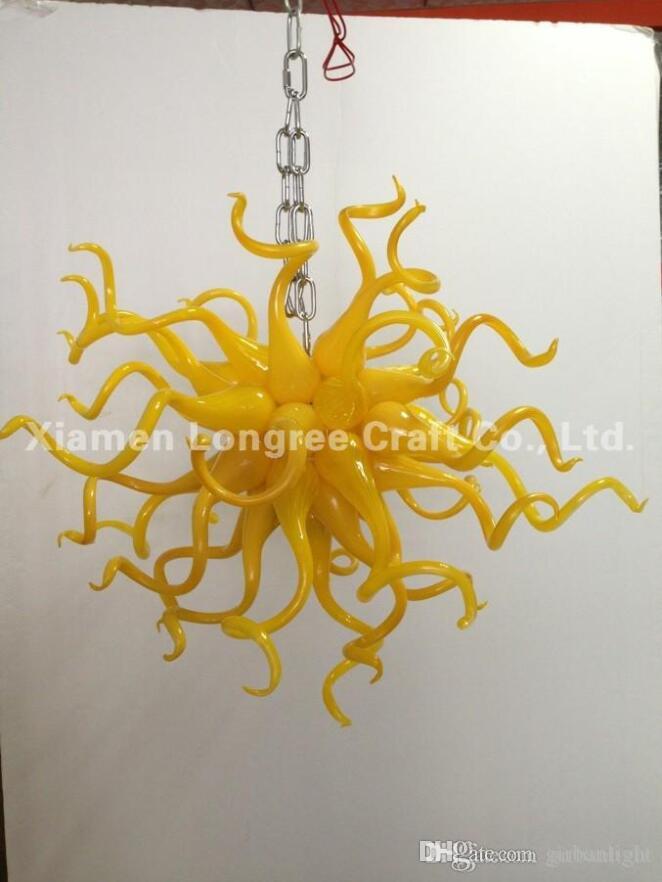 Yellow Colored Blown Glass Hanging LED Chandelier Light Custom Made Modern Art Decor Home Designed Glass Pendant Lamps
Yellow Colored Blown Glass Hanging LED Chandelier Light Custom Made Modern Art Decor Home Designed Glass Pendant Lamps