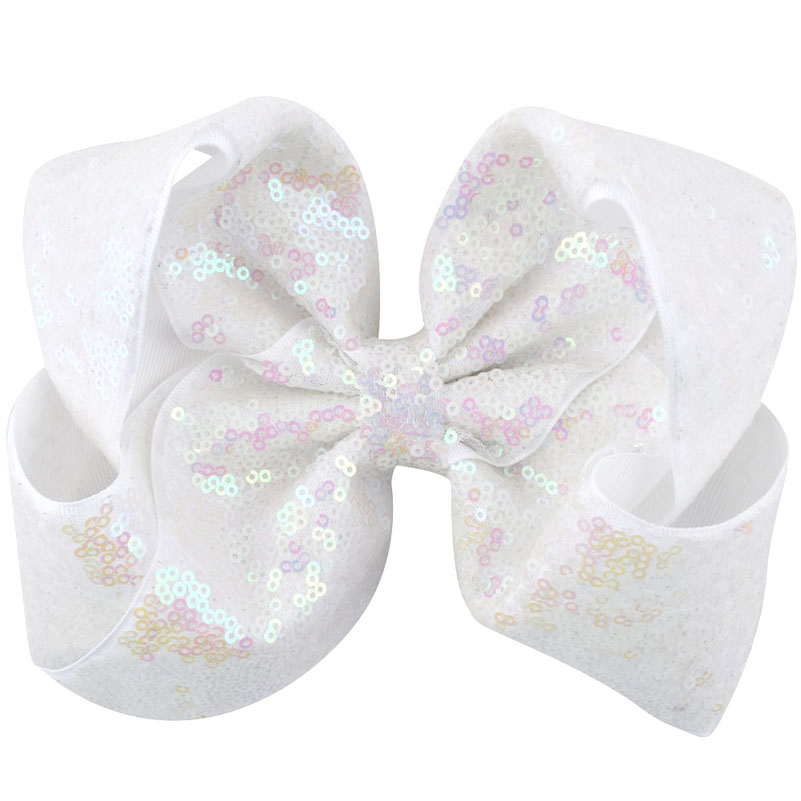 8 inch Big Large Sequin Grosgrain Ribbon Hair Bow Alligator Clips Barrette Bowknot Headwear Children Girls Hair Accessories