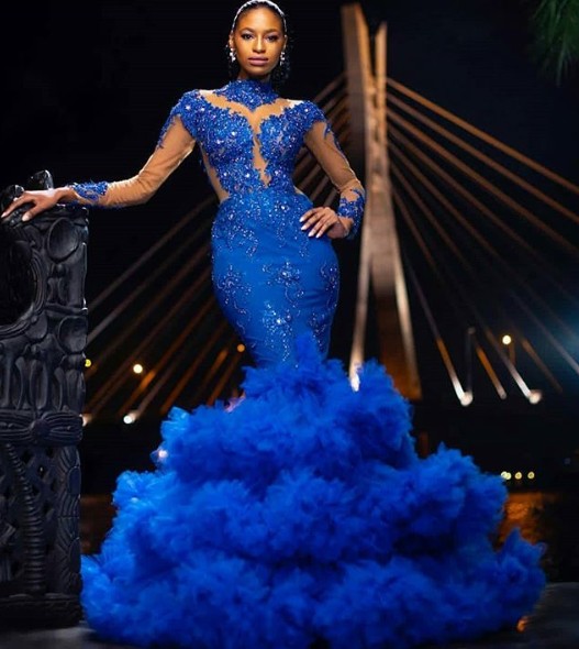 Royal Blue Mermaid 2019 Arabic Evening Dresses High Neck Long Sleeves Lace Prom Dresses Sexy Formal Party Bridesmaid Pageant Gowns ZJ68