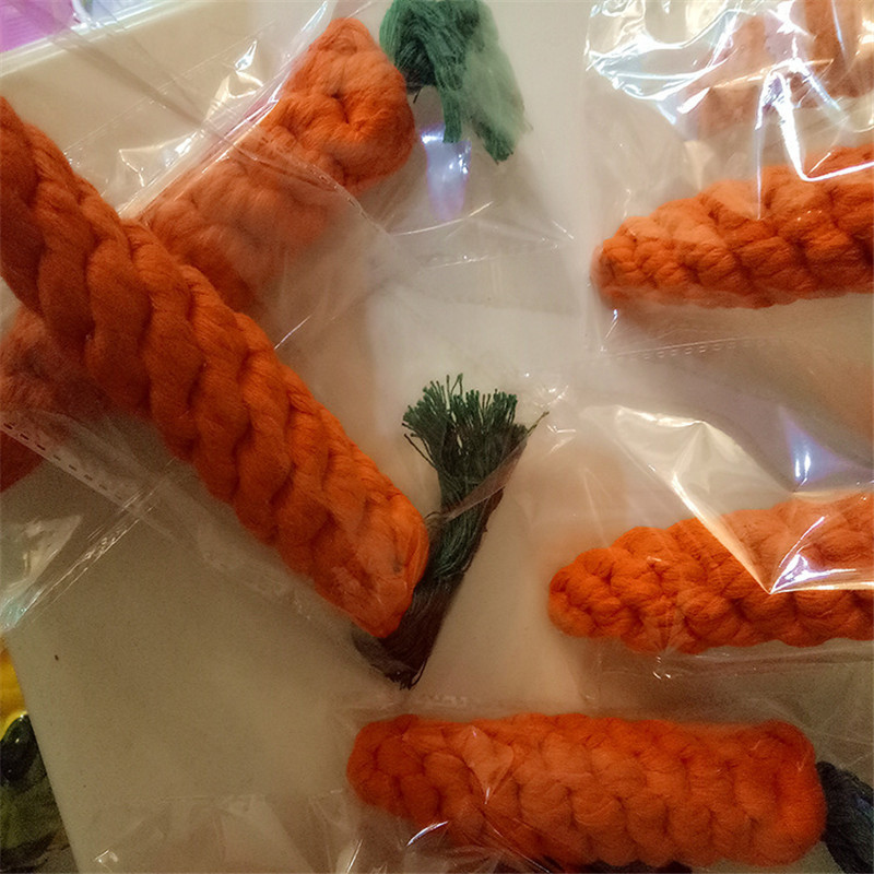 New Carrot Dog Cat Cotton Imitate Braided Weaved Bone Rope Knot Toy Pet Teeth Resistant to bite Toys dc429