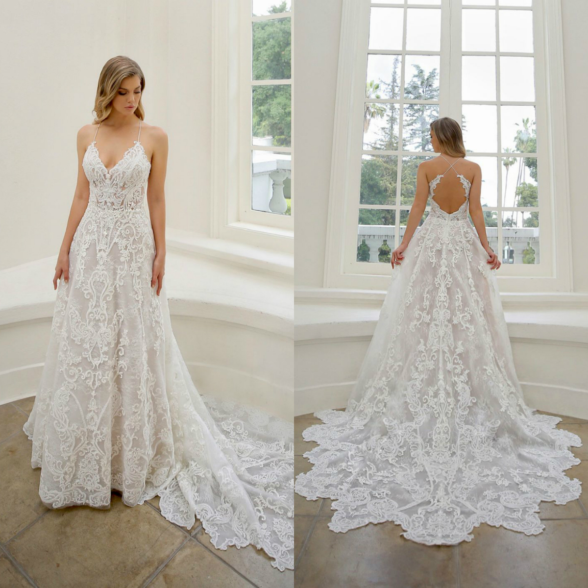 2020 Designer Lace Wedding Dresses Appliques A Line Sweep Train Bridal Robes De Mariée Custom Made Bohemian Beach Wedding Dress, White
2020 Designer Lace Wedding Dresses Appliques A Line Sweep Train Bridal Robes De Mariée Custom Made Bohemian Beach Wedding Dress, White
