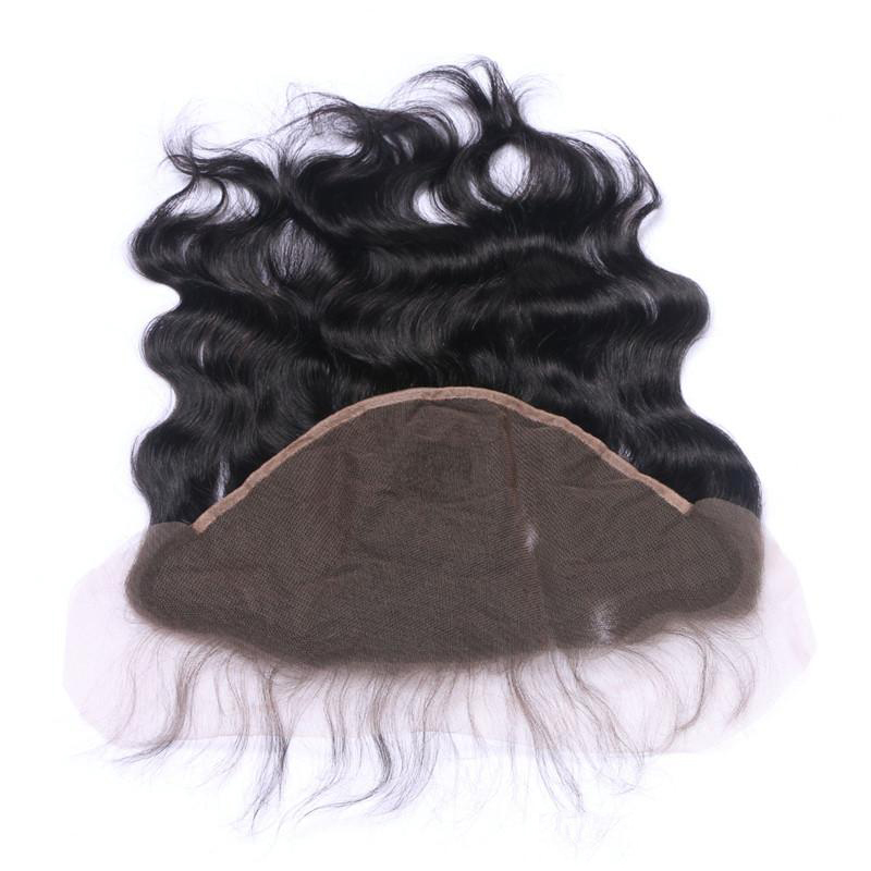Evermagic 13x6 Ear to Ear Lace Frontal With Bleached Knots Natural Color 1B# Brazilian Body Wave Human Remy Hair Extensions 10-20inches