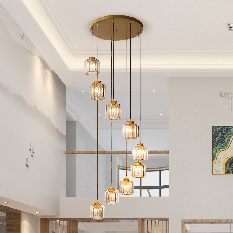 Stairs Long Pendant Light Duplex Floor Simple Modern Villa Living Room Long Crystal Pendant Lamps Round Rotating led Crystal Hanging Lights
Stairs Long Pendant Light Duplex Floor Simple Modern Villa Living Room Long Crystal Pendant Lamps Round Rotating led Crystal Hanging Lights