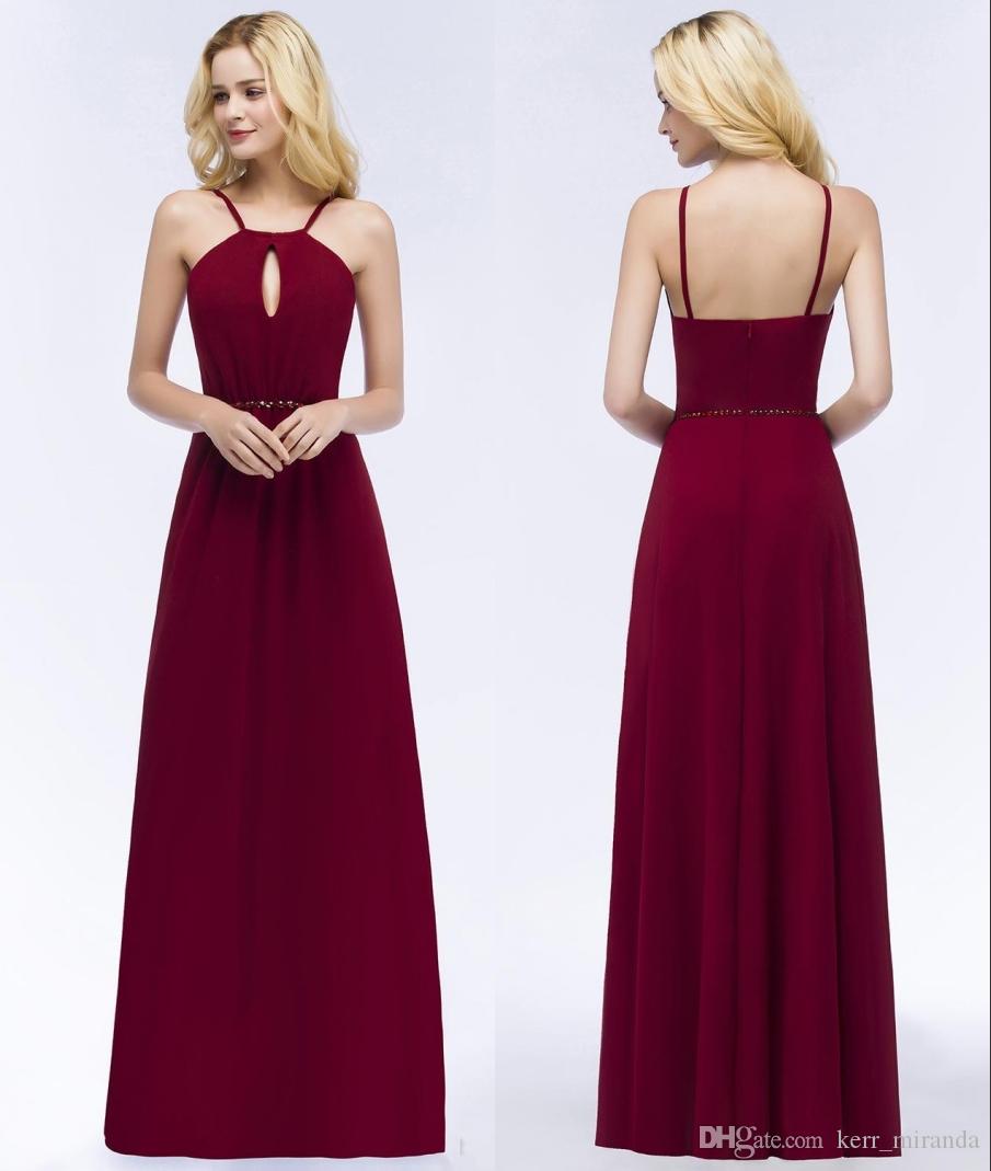 Real Made Burgundy Chiffon Bridesmaid Dresses A-line Halter Neck Backless Wedding Guest 2020 Prom Evening Gowns DH4243
Real Made Burgundy Chiffon Bridesmaid Dresses A-line Halter Neck Backless Wedding Guest 2020 Prom Evening Gowns DH4243