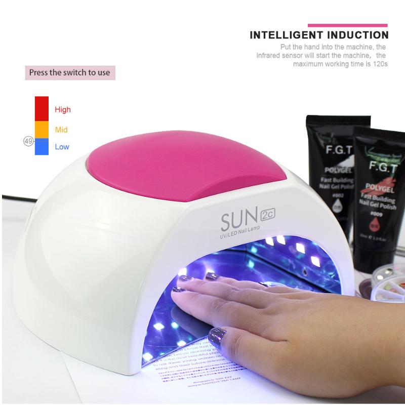 48W Nail Lamp Infrared intelligent induction 33 LED/UV Double light source lamp beads Intelligent display time, White
48W Nail Lamp Infrared intelligent induction 33 LED/UV Double light source lamp beads Intelligent display time, White