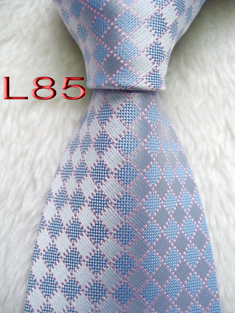 L85 #100%Silk Jacquard Woven Handmade Men's Tie Necktie, Blue;purple