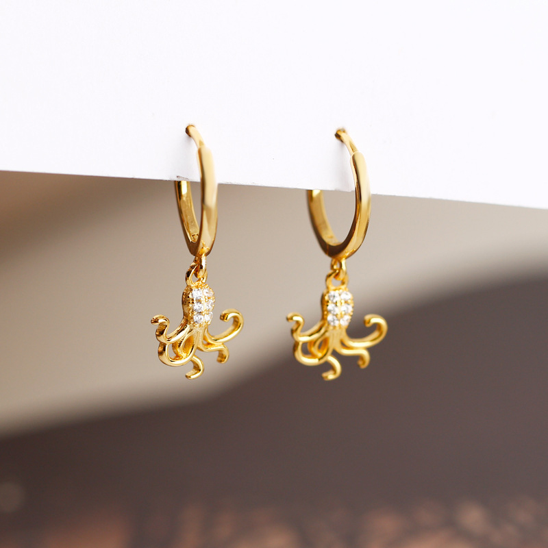 Hoop & Huggie 100% 925 Silver Small Round Golden Circle Octopus Zirconia Long Foot Earring For Women Pendientes Elegant Ear Ring 2021
Hoop & Huggie 100% 925 Silver Small Round Golden Circle Octopus Zirconia Long Foot Earring For Women Pendientes Elegant Ear Ring 2021