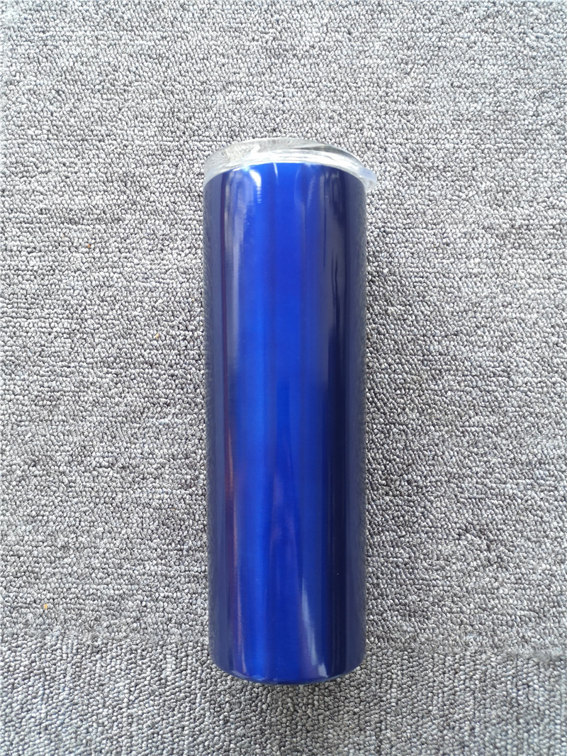 20oz Skinny Tumbler Stainless Steel slim Insulated Tumbler Straight Coffee Cup Vacuum Insulated Beer Coffee Mugs with Lid 27colors