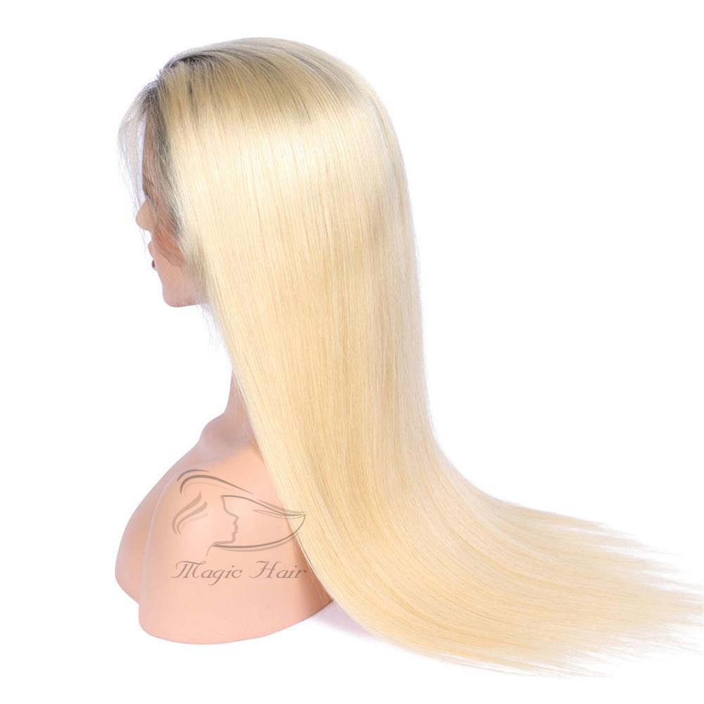 T1B#613 Full Lace Human Wig with Baby Hair Pre Plucked Brazilian Remy Hair Ombre Blonde Lace frontal Human Hair Wigs