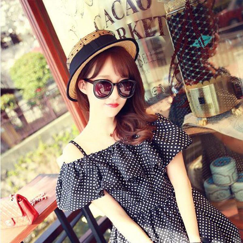 summer 100% good quality Flat Sun Hat Women's bow Straw Hats For Women Beach hat chapeau femme boater Gift D19011106
