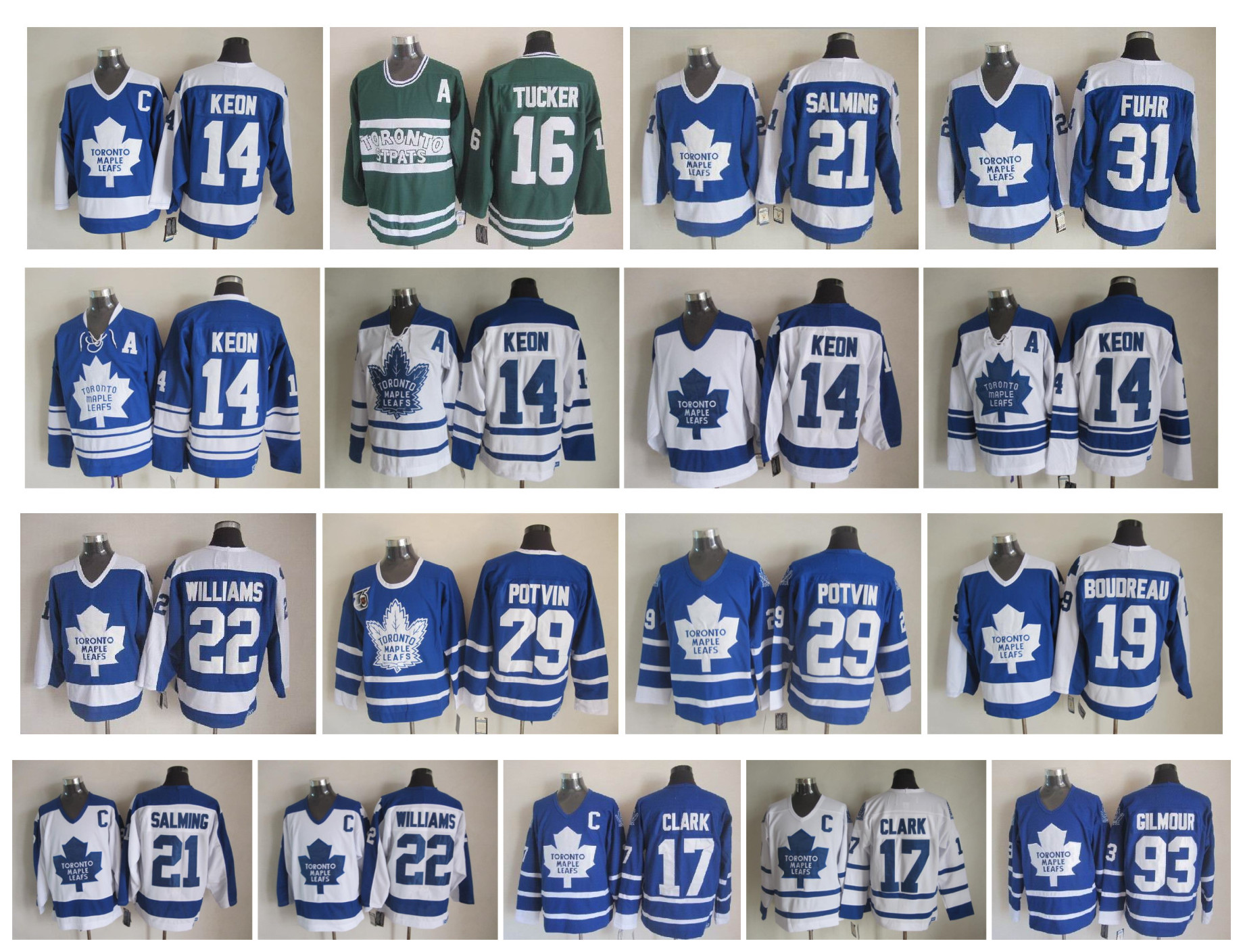 Vintage Toronto Maple Leafs Jersey 14 Dave Keon 16 Darcy Tucker 31 Grant Fuhr 17 Wendel Clark Potvin Gilmour Williams 21 Salming CCM Hockey, Black;red
Vintage Toronto Maple Leafs Jersey 14 Dave Keon 16 Darcy Tucker 31 Grant Fuhr 17 Wendel Clark Potvin Gilmour Williams 21 Salming CCM Hockey, Black;red