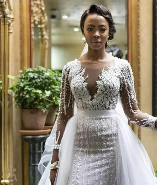 Mermaid Nigerian Long Sleeves Wedding Dresses 2019 South African Black Girls Garden Country Church Bride Bridal Gowns Custom Made Plus Size