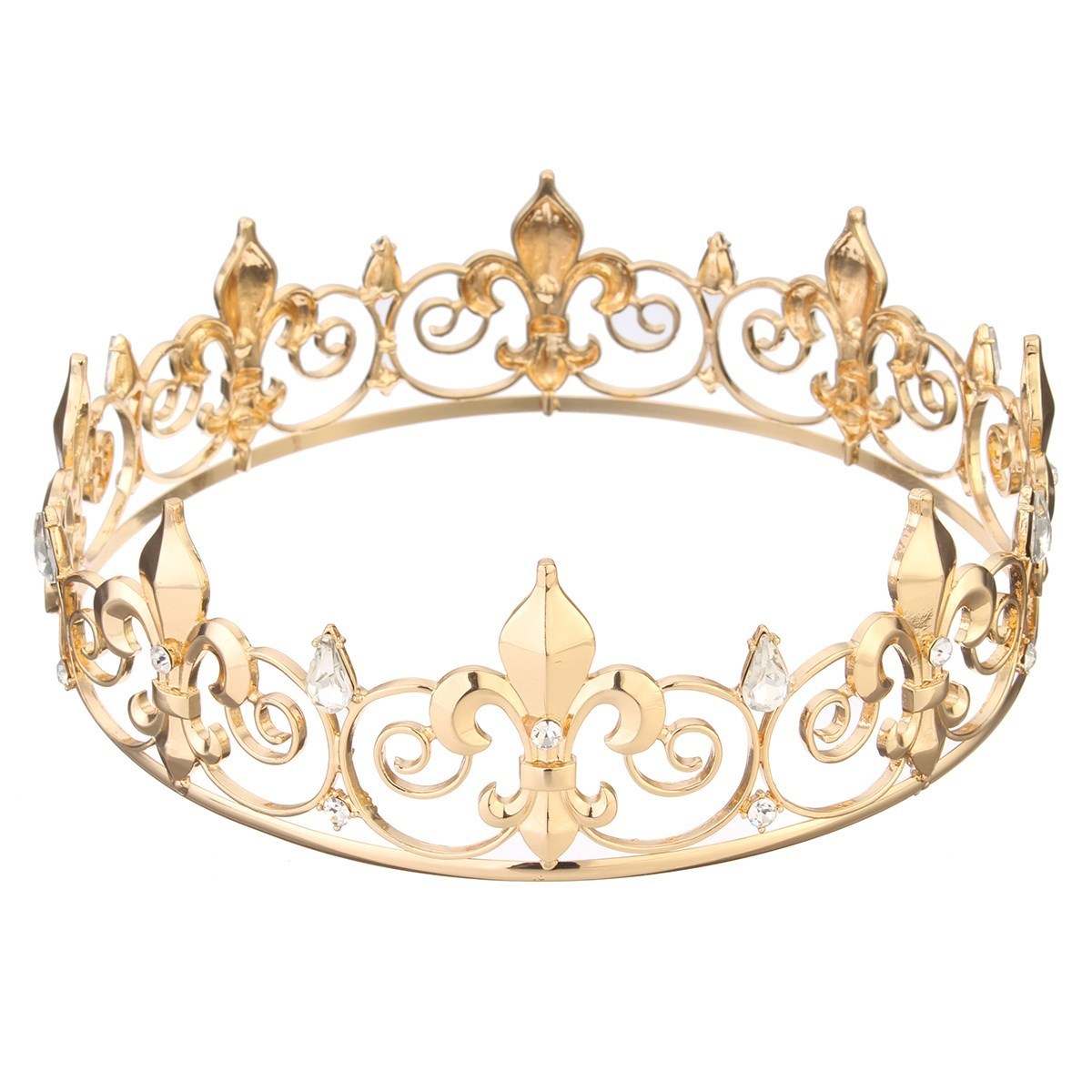 Golden/Silver Wedding Bridal Crystal Tiara Crown King Queen Pageant Prom Rhinestone Veil Tiara Headband Wedding Hair Jewelry D19011102