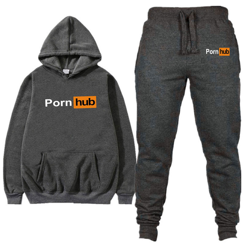 Fleece Hoodie And Sweatpants Suits Men/Women Streetwear Funny Sweatshirts And Pants Tracksuit Sport Suit